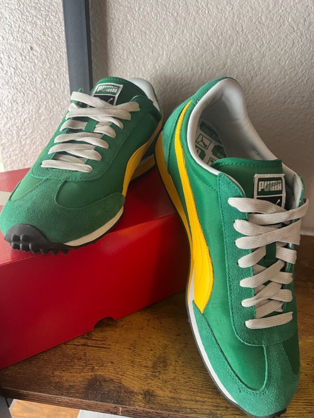 Puma Whirlwind Mens Sneakers Green Yellow Retro Low Top Shoes 351293-31 Size 9.5 - Picture 6 of 6
